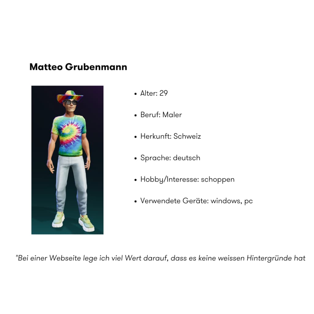 Der fiktive Avatar Matteo Grubenmann