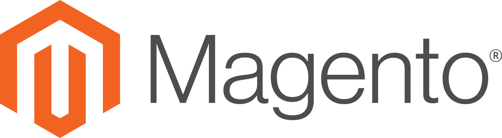 The image shows the Magento brand logo