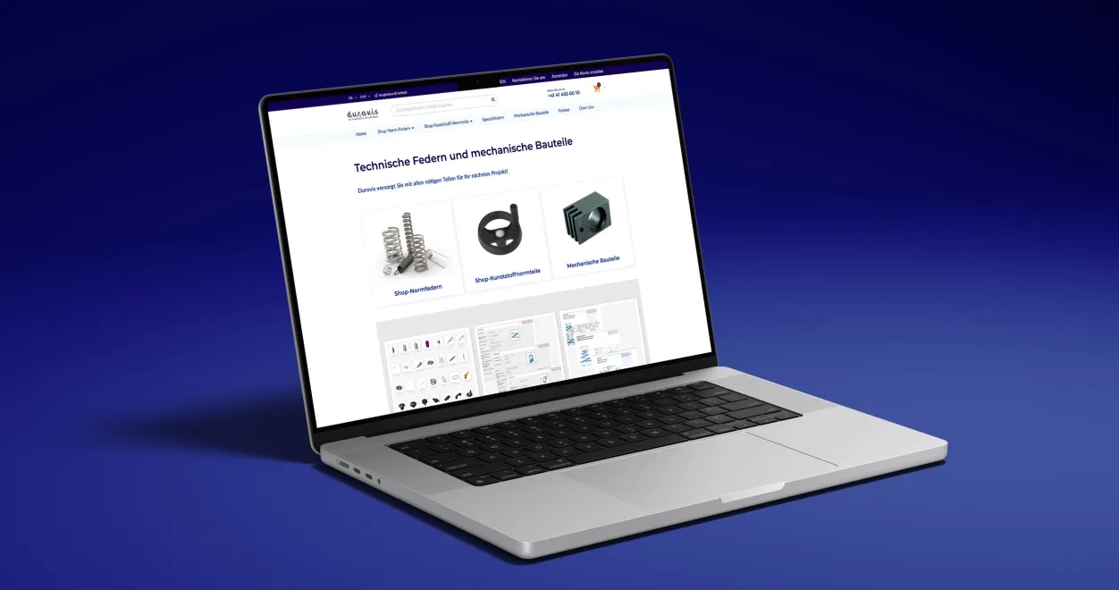 Mockup der Durovis Webseite