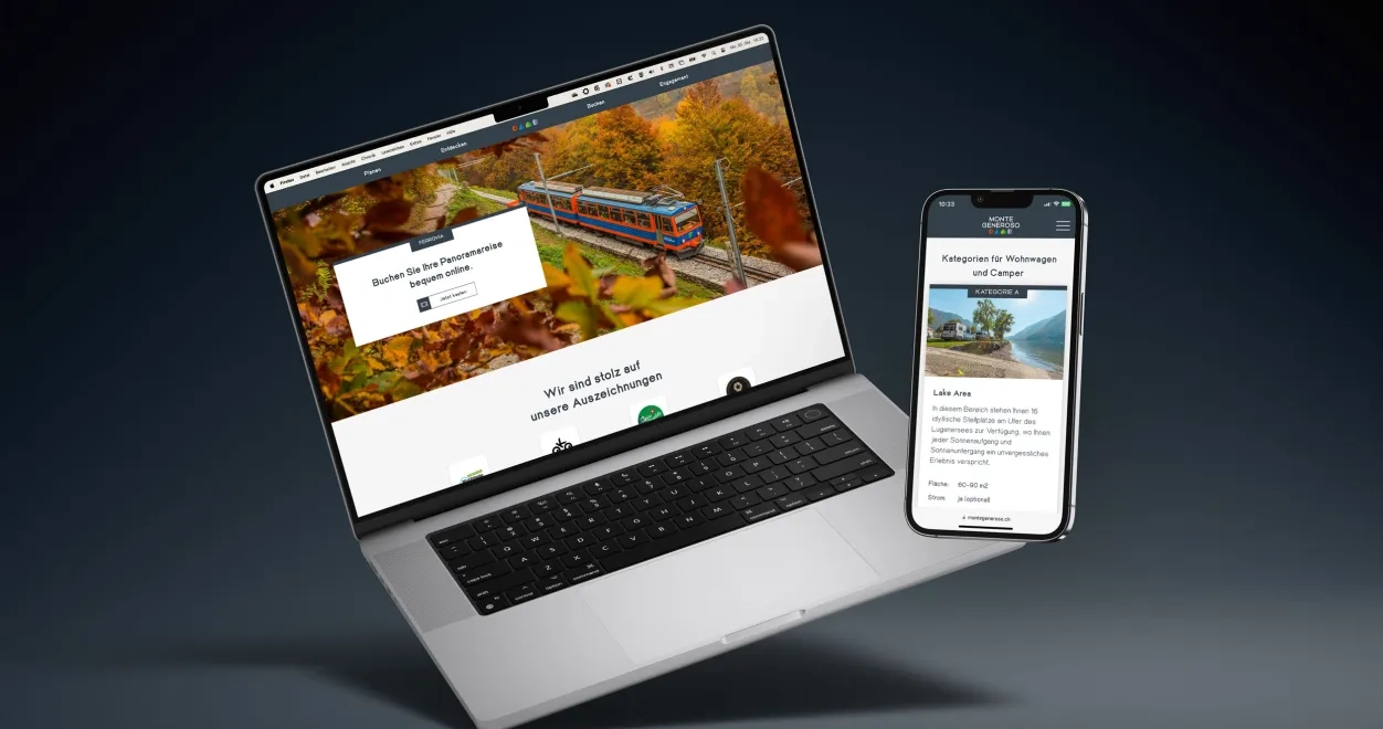 Mockup der Ferrovia Monte Generoso Webseite