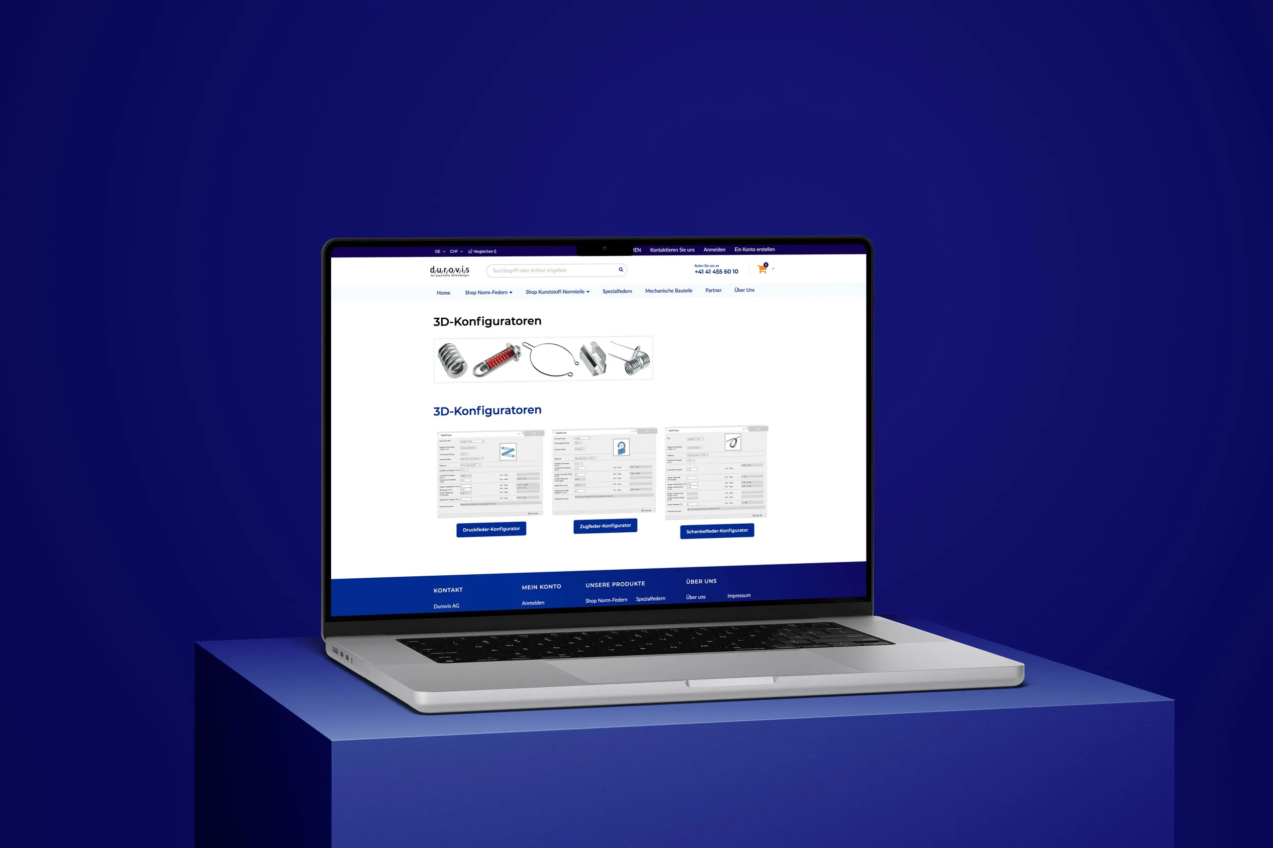 Mockup der Durovis Webseite